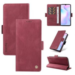 Ttianfa Compatible avec Huawei Y6 2018 Coque TPU Cuir Pochette de Portefeuille Housse Magn&eacute;tique Antichoc Support Etui+2* Verre Tremp&eacute;-Vin Rouge (Ttianfa, neuf)