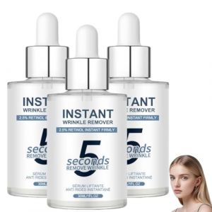 Serum Anti-Rides 5 Secondes,Wrinkle Power,Skin Paris Creme Instant,Combleur De Rides Immediat,Serum Anti Cernes Et Rid&eacute;s Instantan&eacute;,Retinol Serum Visage,R&eacute;duit Les Rid&eacute;s D'expression,Les Ridules (3PC) (FEIBAO&-Wu, neuf)
