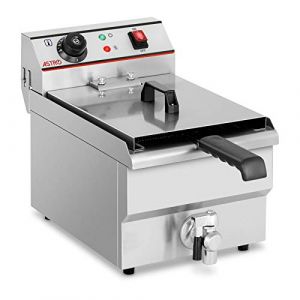 Astro Friteuse Professionnelle &Eacute;lectrique 10 L - 3200 W - Robinet de Vidange - Acier Inox (Bacchus Equipements, neuf)
