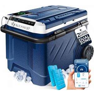 KESSER® Glacière électrique à compresseur 61 litres | Congélateur pour camping avec contrôle tactile LED | Contrôle App et accumulateurs de froid USB 12/24 V 230 V | Refroidisseur -20 °C Voiture (WMK Trading GmbH, neuf)
