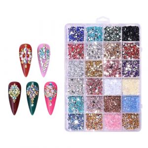 Strass Pour Ongles &ndash; 3500 Pi&egrave;ces | Charmes D&rsquo;ongles En R&eacute;sine| Outils De Bricolage Pour &Agrave; 24 Grilles | D&eacute;corations Artistiques | Accessoires Artisanaux &Eacute;tincelants Pour Manucure, P&eacute;dicure Et (FreshGleam, neuf)