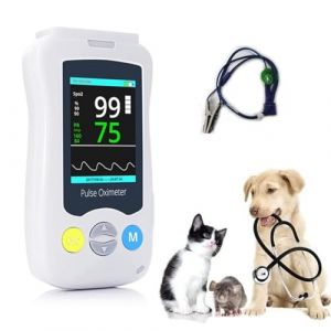 HEAXIY Oxym&egrave;tre de Pouls V&eacute;t&eacute;rinaire Portatif, Oxym&egrave;tre de Pouls V&eacute;t&eacute;rinaire, Moniteur de Fr&eacute;quence Cardiaque SPO2 pour Chat et Chien, Capteur SPO2 d'oreille/Langue (xinludianzishangwu, neuf)