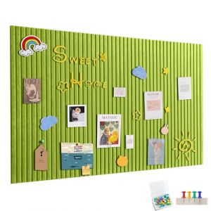 Grand tableau d'affichage autocollant en feutre - 60 x 40 cm - Tableau d'affichage d&eacute;coratif en feutre - 0,11 cm d'&eacute;paisseur - Pliable - Tableau m&eacute;mo - D&eacute;coration murale pour bureau, cuisine, matcha (yjspbsm-shop, neuf)