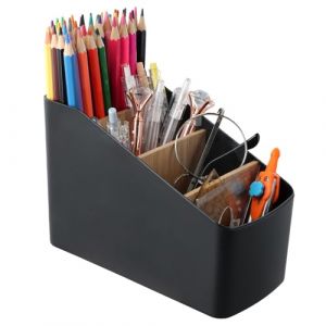 Ziyonix Organisateur de Bureau avec 4 Amovible Compartiments, Range Telecommande Pot a Crayon Accessoire Bureau Fourniture Rangement pour T&eacute;l&eacute;commandes, Papeterie, Stylos (Noir) (zhiyuanhao, neuf)