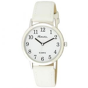 Ravel - Montre de Tous Les Jours aux Couleurs Pastel pour Femmes (bo&icirc;tier 36 mm) - Quartz Analogique - R0137.04.1 - Blanc (Montres Ravel, neuf)