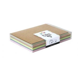 Clairefontaine 20901C - Coffret de 20 Enveloppes Auto-Adhésives, Format C6 (11,4x16,2cm) + 20 Cartes Simples, Format 11x15,5cm - Correspondance Pollen - Thème Nature - 4 Couleurs Différents (ALPEXE France, neuf)