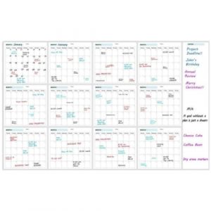 Calendrier mural extra large &ndash; Planificateur mural annuel 12 mois | Tableau mural effa&ccedil;able Dry Erase, organiseur de bureau et de maison, grand planificateur mensuel pour l'&eacute;cole et les affaires (高唐县珂心日用百货有限公司, neuf)