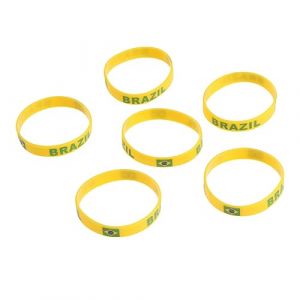 VANZACK Pays Drapeau Bracelet 6 Pièces Silicone Drapeau National Bracelet Drapeau Brésilien Bracelet Caoutchouc Sport Bracelets Pour Jeu International Sport Course Football (Theo Lian, neuf)