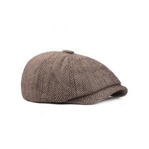 Dalababa Casquette Homme Herringbone, Casquette Gavroche R&eacute;glable, B&eacute;ret Plate Chapeau Peaky Tweed Ivy Irish Cap, Caf&eacute; (WANGLINGSHANGMAO, neuf)