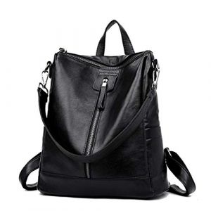 DEERWORD Femme Sac a Dos Sacs à Main Portés Bandouliere Feminin Ados Original PU Cuir 5410 1pc ensemble Noir V8 (WUJUNWEI LTD, neuf)
