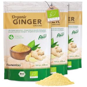 Nortembio Poudre de Gingembre Biologique 300 g. 100% Naturel. Spécial pour les Infusions. Gingembre Moulu Séché Sans Additifs ni Conservateurs, Végétalien et Sans Gluten. Haute Teneur en Fibres. (Nortem BioGroup, neuf)