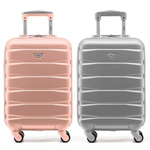 Flight Knight Lot de 2 valises rigides legeres en ABS a 4 Roues Cabine Bagage a Main Approuve Les compagnies aeriennes - British Airways et Taille maximale pour easyJet Grand Sac de Cabine 56x45x25cm (Prime Brands Group FR, neuf)