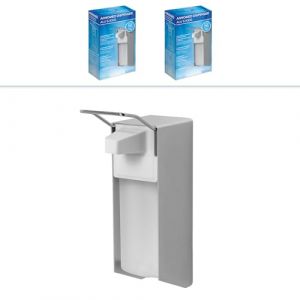 ARNOMED 2 Distributeur gel hydroalcoolique en aluminium, distributeur savon automatique 1000ml, Levier court - fixation/montage mural, Soap Dispenser, distributeur de savon automatique (arnowa, neuf)