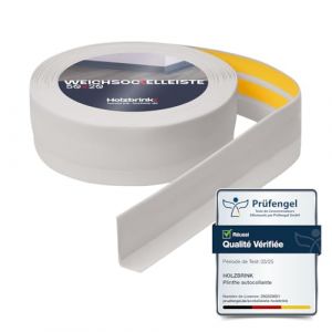 HOLZBRINK Plinthe souple autoadhésive 50x20mm, 5 m | Plinthe PVC pour finition plan de travail, sous-meubles| Cornière PVC flexible | Couleur : gris cendré (Jumbo-Shop, neuf)