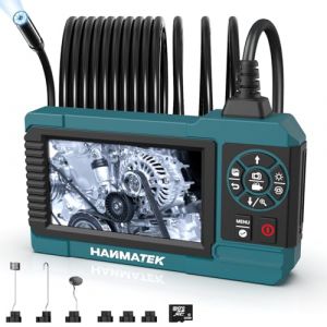 HANMATEK Endoscope Industriel 1080P, Écran TFT de 4,3 Pouces, Câble Flexible de 5 m, Caméra de 8 mm avec lLumières LED Réglables, 1 million de pixels, Enregistrement Photo/Vidéo, Chargement USB-C IE02 (HANMATEK EU-Official store, neuf)
