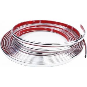 Bande Chrome Voiture 6mm*5M Baguette Adhesive Chrome pour Carrosserie Fenêtre Décoration Extérieure (6mm*5M) (rongbohao, neuf)