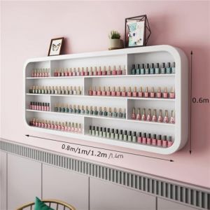 Étagère murale en bois for vernis à ongles, étagère de rangement for huiles essentielles dans un salon de manucure, étagères murales for porte-bouteilles de parfum, de maquillage et de cosmétiques(140 (YIPINYI EU STORE, neuf)