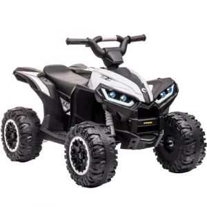 Quad Électrique Enfant 12V, Voiture Électrique pour Enfants avec LED Et Musique, 2 Vitesses 3-6 Km/h, Klaxon, ATV pour Enfants 3+ Ans 83x 53x 56 cm (HomeLI, neuf)