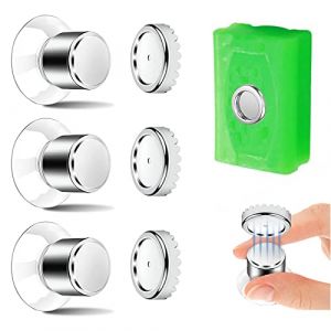 Lot de 3 Porte-Savon Magn&eacute;tique, ZYNERY Ventouse - Fixation Solide, Porte-Savon de Douche sans Per&ccedil;age, Aimant&eacute; en Acier Inoxydable pour Salle de Bain et Cuisine (SunFlower UK, neuf)