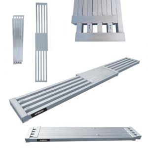 WORHAN® Plateforme Extensible de Travail Télescopique Planche Extra Robuste jusqu'à 300kg avec 2 poignées Surface Gravée Antidérapante TP240 (Worhan GmbH, neuf)