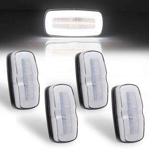 Biqiure 4PCS Feux de Gabarit Blanc, Feux Gabarit LED 24V Feu de Gabarit Remorque pour Remorque Camion RV Caravan Bus Bateaux (YuanGu, neuf)