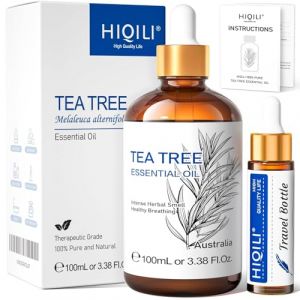 HIQILI Huile Essentielle Tea Tree 100ml, 100% Pure, pour Peau, Cheveux, Ongles des Orteils, Diffuseurs, &agrave; Ajouter dans Shampoing, Gel Douche ou Spray (HiQiLi, neuf)