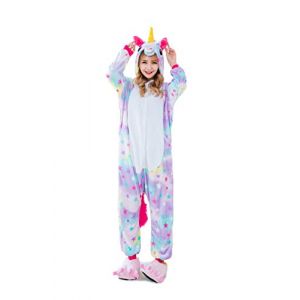 Ensemble de Pyjama Licorne Grenouill&egrave;re Animaux Siamois Romper Pajamas Kigurumi Onesie Cosplay Animal Combinaison Costume V&ecirc;tement de Nuit en Flanelles Soir&eacute;e Carvanal Halloween No&euml;l D&eacute;guisement (Kauson, neuf)