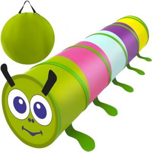 Tunnel de jeu KRUZZEL Pup-Up multicolore pour tout-petits Motif mille-pattes 46 x 165 cm (KruemelEquipment, neuf)
