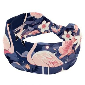 Lot de 1 bandeau &eacute;lastique antid&eacute;rapant pour femme, bandeau en tissu doux pour entra&icirc;nement, yoga, accessoires pour cheveux, rose flamant rose 545 (GRBXVHD, neuf)