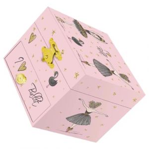 Homoyoyo Bo&icirc;te &agrave; Bijoux Musicale avec Miroir Double Rangement pour Bijoux et Maquillage Anniversaire pour Fille Petite Bo&icirc;te &agrave; Musique &Eacute;l&eacute;gante avec Noir (Alda Jin, neuf)