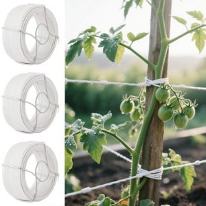 Amagabeli Fil Acier Plastifie &Oslash;1.15mm x 50m x 6pcs Fil d'attache Rouleau de Fil M&eacute;tallique Enduit de PVC Fil de Fer avec Gaine en Plastique Blanc pour Les Plantes (Amaya Trade Store, neuf)