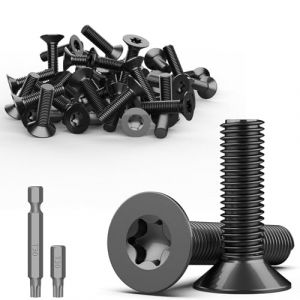 TXXATX 30 Pièces Vis à Tête Fraisée Torx M6 x 20 mm Vis en Acier Inoxydable A2 V2A Vis à Métaux Noir Vis à Tête Plate Visserie Vis Inox Vis à Machine Filetage Complet avec Embout Torx T30 (JiaFangTrading, neuf)