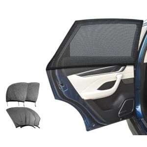 (4pièces) Pare Soleil Voiture bébé Compatible avec Renault Megane 3 2008-2025 La vitre Avant et la vitre arrière. Protection Soleil Voiture Matériau en Maille protège Les bébés (Style Whimsy, neuf)