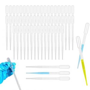 EUZOIX 50 Pièces Pipette, 3Ml Pipette Plastique, Pipette Graduée De Transfert En Plastique, Pour Transfert D'Huiles Essentielles,Parfums,Liquides Divers (VANTONA TRADE S.R.L., neuf)
