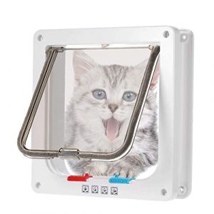 Chatiere Chat Puce Chati&egrave;Re Isolante Chatiere pour Chien Chatiere A Puces &Eacute;L&eacute;Ctroniques Chatiere Electronique Chattiere Porte Chat Chatiere pour Chat Electronique White,Large (Dongruo, neuf)