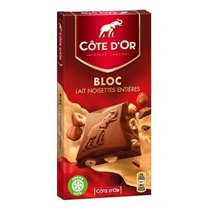 COTE D'OR Bloc lait entier noisette (1 x 180g) (CLMarch&eacute;, neuf)