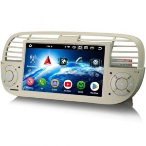 8 C&oelig;urs 4Go 64Go Android 14 Autoradio pour Fiat 500 500C 500S 500E Carplay Android Auto Bluetooth 5.0 DSP WiFi 4G SWC FM Radio GPS Navigator &Eacute;cran Tactile IPS (Erisin-Car Multimedia, neuf)