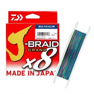 Daiwa Tresse 8 Brins J-Braid Grand X8 - 300 m - PE.1,5 - D.0,18 mm - R 12,5 kg - Multicolore - 12795118 - &Eacute;quipement pour la peche sportive (CARNASPORT, neuf)