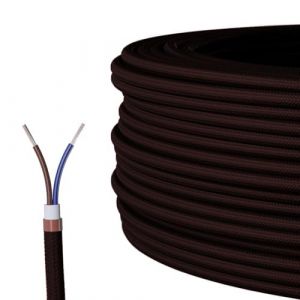 C&acirc;ble tress&eacute; LEDSONE de 10 m&egrave;tres, c&acirc;ble &eacute;lectrique &agrave; 2 conducteurs, c&acirc;ble flexible tress&eacute; vintage, fil &eacute;lectrique rond en tissu pour lampes DIY, suspensions industrielles (Marron fonc&eacute; - 10 m) (LEDSONE, neuf)