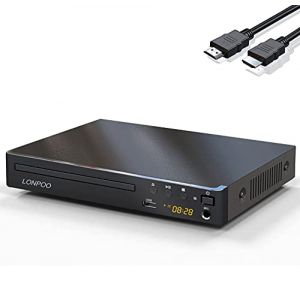 LP-099 Compact Lecteurs DVD pour TV - Lecteur CD DVD acec Port HDMI/RCA, Entrée USB, MIC Sortie, Multi-région 1~6 (câble HDMI & RCA Inclus) (ZXG-Tech Store, neuf)