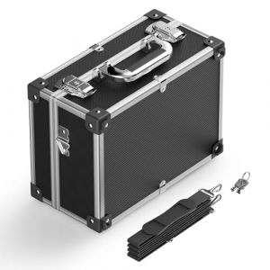 WilTec Mallette en PVC 32x23x16cm Verrouillable Bords renforcés Cadre en Aluminium Valise de Rangement Outils DVD Box (Wiltec Wildanger Technik GmbH, neuf)