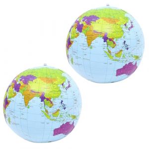 Ballons Globe, Globe Gonflable Monde, Globes Gonflables en PVC, Globe Gonflable Géographie, Globe Gonflables Balles, Carte du Monde Ballon D'eau Gonflable pour Plage, Science Géographie Éducation (Crossenn, neuf)