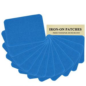 Lot de 12 écussons thermocollants en tissu de qualité supérieure pour jean, colle forte, 100 % coton, bleu, taille 7,6 x 10,2 cm (7,5 x 10,5 cm) (J. CARP, neuf)