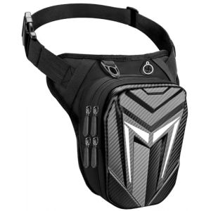 Mohard Sacoche de Jambe Moto, Sac Moto de Jambe Réglable pour Femme Homme, Sacoche Cavalière Cuisse, Stockage Extensible & Bande Réfléchissante, Sac Banane Multifontion pour Randonnée Cyclisme Pêche (Mohard FR Store, neuf)
