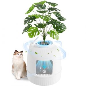 Lifewit Bac à LitièRe pour Chat Plant avec SystèMe D'éLimination des Odeurs, Bac à LitièRe à Couvercle Caché avec LumièRe LED et Pelle dans Le Salon, la Chambre, Le Coin, Blanc (Lifewit Home FR, neuf)