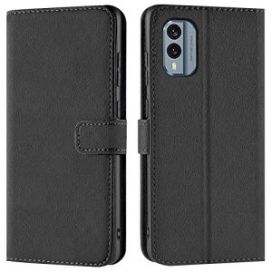 Verco Coque pour Nokia X30 5G, Housse Portefeuille pour Nokia X30 5G Etui en Cuir Synth&eacute;tique Fonction Stand Case, Noir (ATS-Discounter, neuf)