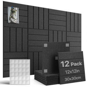 Woovio Tableau Liege Mural 120x90 cm,12 Tableaux en Liège avec 60 Pastilles Double Face,Tableau Affichage pour la Maison l'école le Bureau(Noir) (Woovio-EU, neuf)