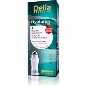 Delia Cosmetics - Hyaluron Fusion - Roll-On Lifting Contour des yeux - Complexe raffermissant immédiat sous les yeux - pour les cernes et les pattes d'oie - aspect plus clair et plus lisse - 15 ml (HabEats, neuf)