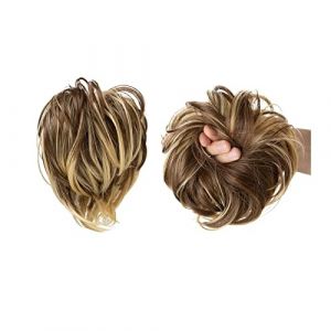 Messy Bun 10H86 Postiches lisses, chignon, postiche de chignon synthétique désordonnée avec bande élastique pour chignon, postiche de chignon, postiche de chignon, postiche de chignon, postiche de (YangJiangJiangChengHuoLunDianZiShangWuShangHang, neuf)