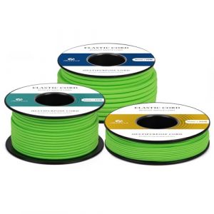 Abma Cord Fils Elastique 1mm x 10m Cordon Elastique Rond Corde Elastique Sandow Elastique Ficelle pour Bracelet, Masques, Collier, Bijoux, Chapeau, Camping - Vert Néon (Abma Cord EU, neuf)